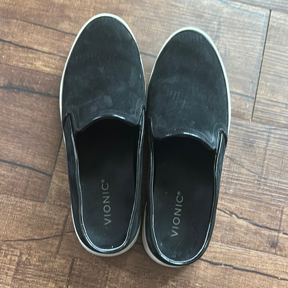 Vionic Black Suede Slip-On Sneakers
